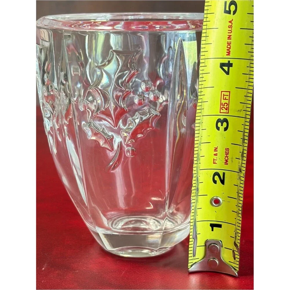 Vintage St. George 24% Lead Crystal Holly Vase